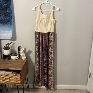 Dress with shorts and long skirt on the back